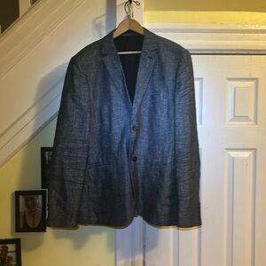 Black and grey suitcoat